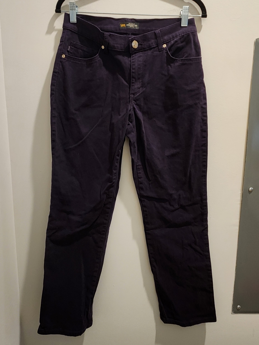 Plum Purple Lee Straight Leg Mid Rise Relaxed Fit Jeans